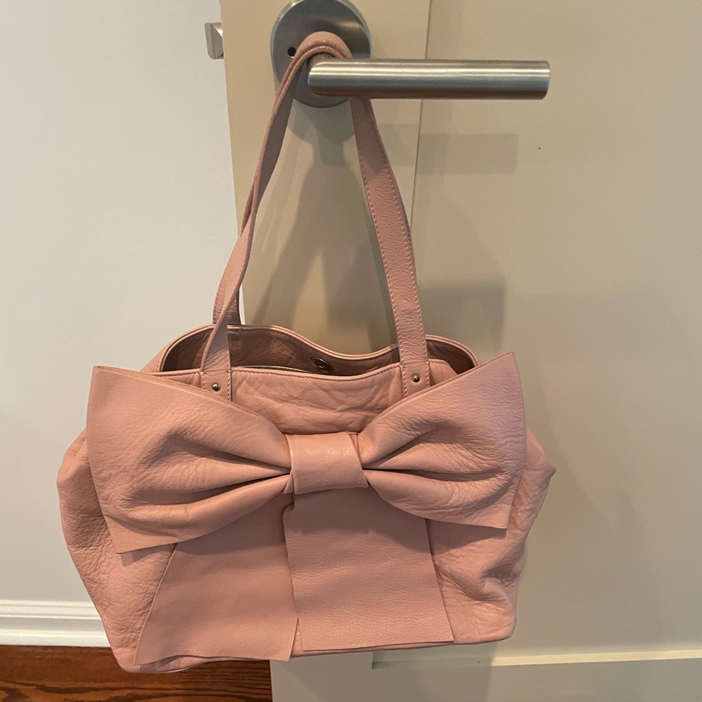 Red Valentino Leather Bow Satchel. - Picture 3 of 7